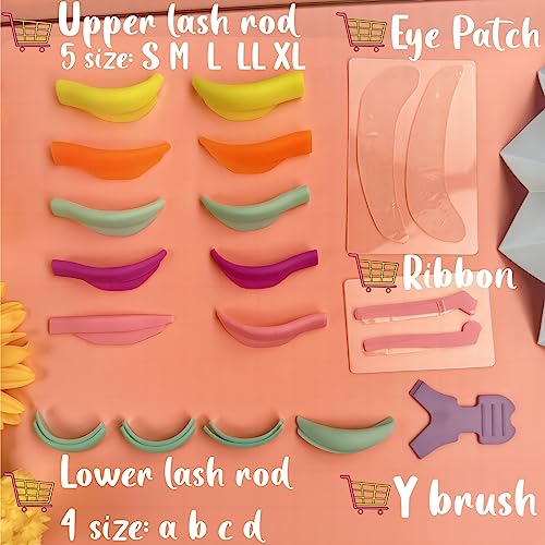 Eyelash Lift Shields Kit 9-Size Silicone Pads Glueless Lami