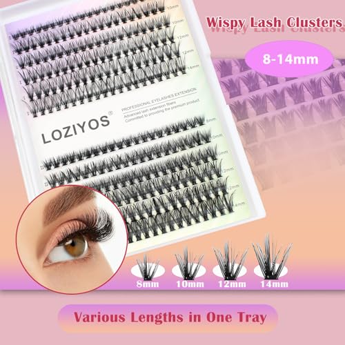 Clusters Kit Wispy Eyelash Cluster Natural DIY Lash Extension Kit 8-14mm 30D 40D Individual Lashes Kit with Lash Bond and Seal Waterproof Lash Tweezers for Self Use (30D&40D£¬8-14mm,Kit)