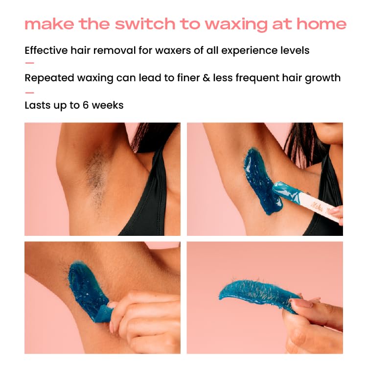 KoluaWax Blush Waxing Kit for Hair Removal - 14oz Beginner Friendly