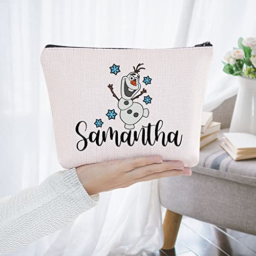 BWWKTOP Snowman Olaf Cosmetic Makeup Bag Olaf Fans Gifts Samantha Olaf Zipper Pouch Bag Olaf Merchandise (Samantha)