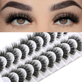 FARRED Cat Eye Faux Mink False Lashes - Wispy & Fluffy 10 Pairs