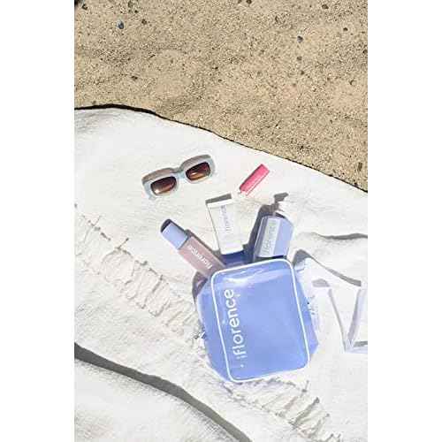 florence by mills Convertible Crossbody Cosmetic Bag, Clear Puple,Removable Adjustable Strap