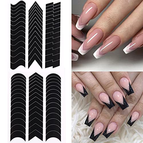 French Tip Nail Stickers 6 Sheets - French Tips Guides & Nail Art Tools