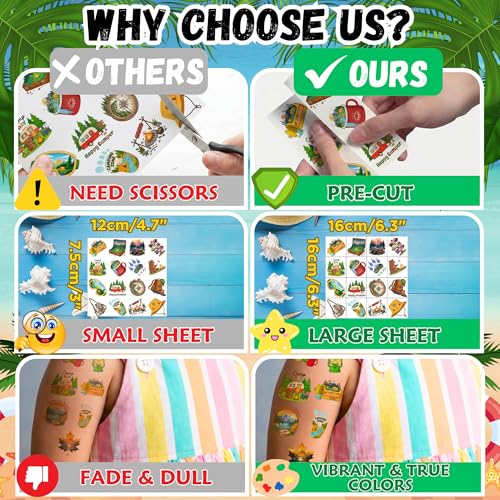 96 Camping Temporary Tattoos - Adventure Party Favors