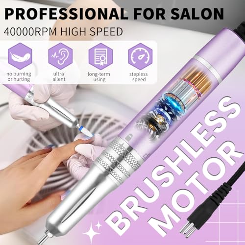 Kredioo 40,000 RPM Brushless Nail Drill - Portable & Ultra Silent