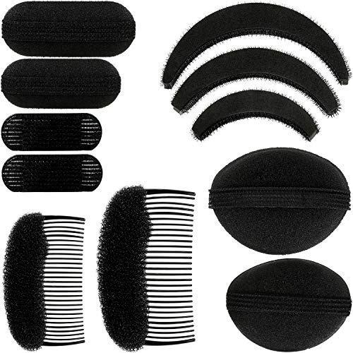 11-Piece Hair Bump Sponge Set with Combs & Clips