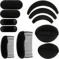 11-Piece Hair Bump Sponge Set with Combs & Clips
