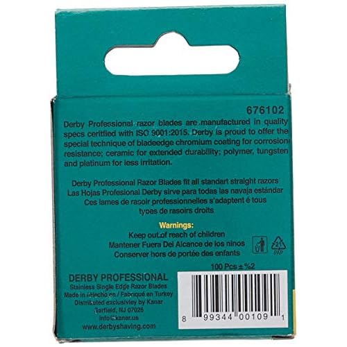 100 Derby Professional Single Edge Razor Blades (Pack of 2)