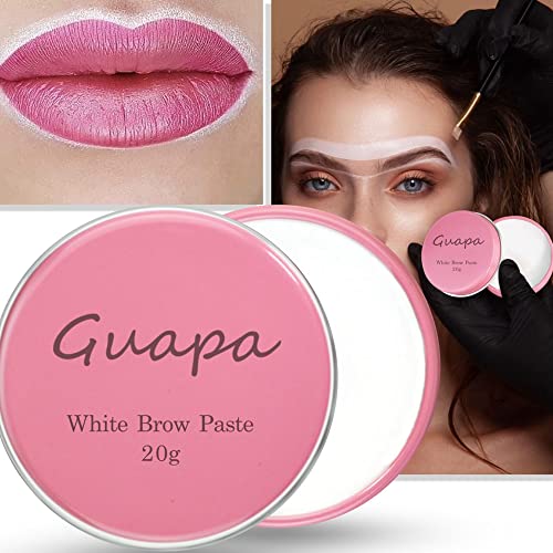 0.7oz Highly Pigmented White Mapping Paste Microblading Eyebrows Shape Mark Tools Brows Contour Design Paste Eyebrow Tinting Tool for Permanent Makeup Micropigmentation (White Paste with Pink Box)