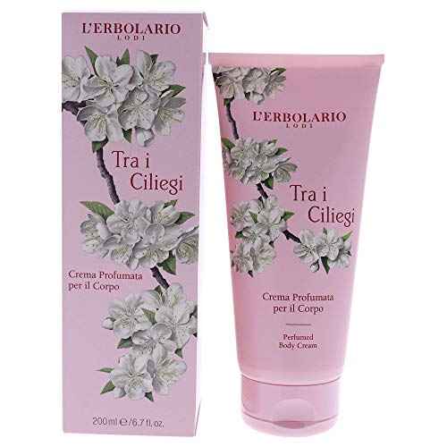 L'Erbolario Perfumed Body Cream - Moisturizing Body Butter with Cherry Extract - Softening Skin Care with Vitamin-Rich Oils - Tra i Ciliegi - 6.7 oz