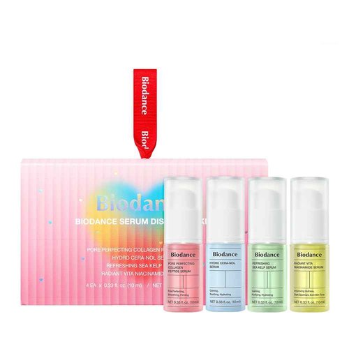 BIODANCE Serum Discovery Set: 4 Mini Serums Set, Holiday Christmas Gifts, Stocking Stuffers for teen girls, Korean Skincare with Collagen Peptide, Ceramide Panthenol, Sea Kelp, Vitamin C Niacinamide