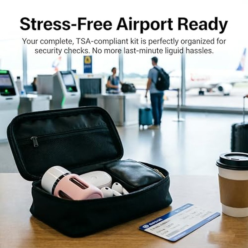 4-in-1 Refillable Travel Cosmetic Container Kit - TSA Approved