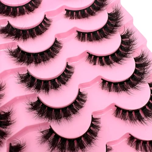 21 Pairs 3D Fluffy Cat Eye Faux Mink False Lashes