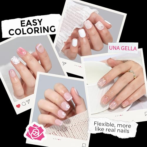 UNA GELLA Extra Short Squoval Gel Nail Tips 216pcs Pre-Shaped Matte Finish