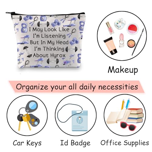 JXGZSO Funny H Gift I'm Thinking About H Makeup Bag Fitness Inspirational Gift Gym C Cosmetic Bag Sport Lover Gift