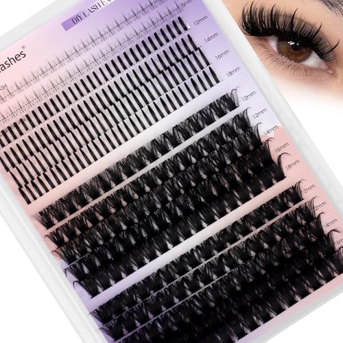 DIY Lash Clusters with Spikes Bottom Eyelash Clusters Spike Manga Individual Lashes Clusters Natural Look Eyelash Clusters Bottom Lashes Wispy Cluster Eyelash Extensions(80+100,12-18mm,0.07D)