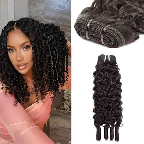 Lynch 15A Burmese Curly Bundles Human Hair, 16 Inch 1 Bundle 3C4A Water Wave Quick Weave with Spiral Curly End, Real 100% Unprocessed Kinky Curly Raw Human Hair Extensions for Women Natural Black