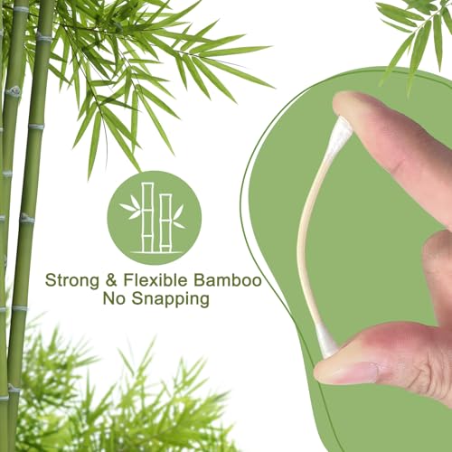 Eyxformula 1000 Count Bamboo Cotton Swabs - Eco-Friendly Ear Cleaning & Makeup Removal