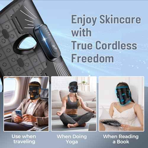 Red Light Therapy for Face ? Wireless Red Light Therapy Mask LED Face Mask Light Therapy with 320 LEDs, 4 Modes, Skin Rejuvenation, Ideal Beauty Gift for Women & Men