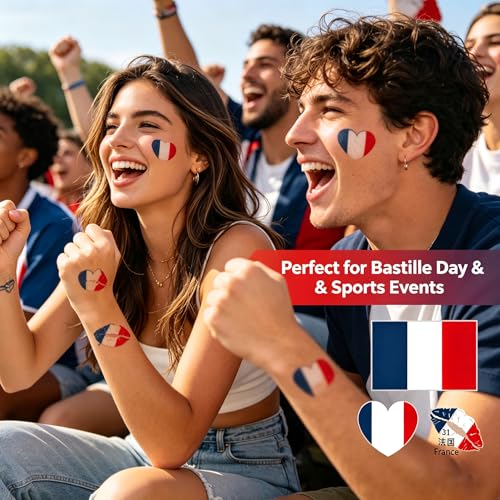 32 Country Flag Temporary Tattoos - Waterproof Patriotic Stickers