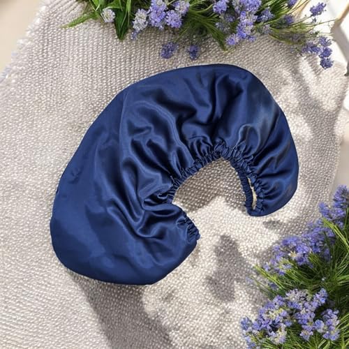 NEXSUN Ocean Blue Satin Plopping Towel for Curly Hair