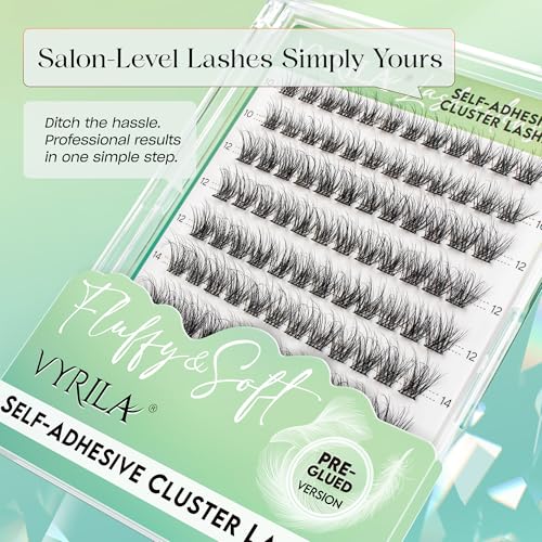 VYRILA Self-Adhesive Lash Clusters 120pcs Pre-Glued 3D