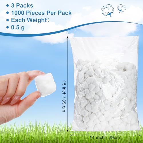 3000 Pcs Cotton Balls Bulk, Organic 100% Pure Medium