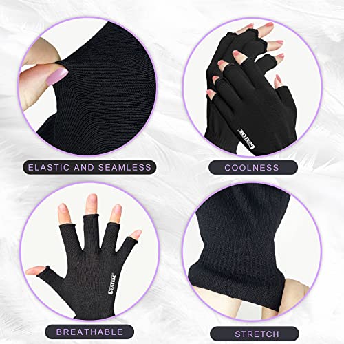 GSAFEME Cotton Gloves Eczema - Fingerless Touchscreen Moisturizing Gloves for Dry Hand Sleeping - Cotton Gloves for Men and Women, Black S/M 1 Pair