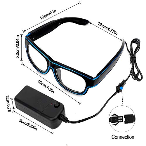 LED Glow Neon Rave Glasses - Light Up Party Eyewear