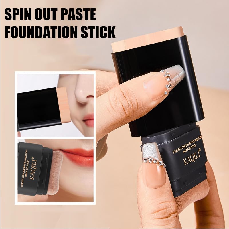 Dual-Ended Foundation & Concealer Stick - Long-Lasting, Moisturizing (2pc)