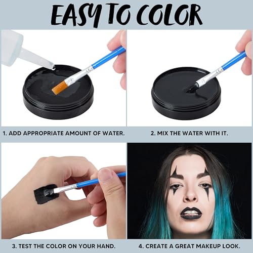 Black Water Activated Face Paint 1 oz - Halloween SFX Makeup