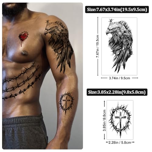 77 Sheets Barbed Wire Temporary Tattoos for Men & Women
