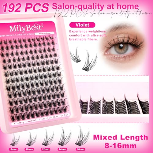 MilyBest New 3 Styles Lash Kit - 456 Pcs Wispy Eyelash Clusters & Extensions