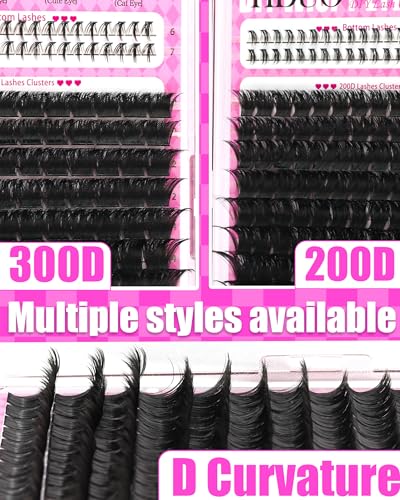 YIDUO 366pcs D Curly Lash Clusters Kit - 10-20mm