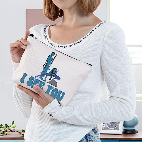 BWWKTOP Jake Sully Cosmetic Makeup Bag Neytiri Fans Gifts I See You Makeup Zipper Pouch Bag For Movie Fans (I SEE YOU)