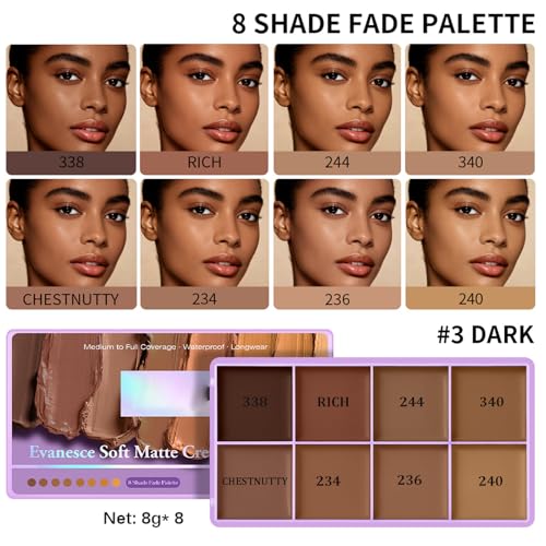 8 Color Cream Concealer Palette for Flawless Coverage