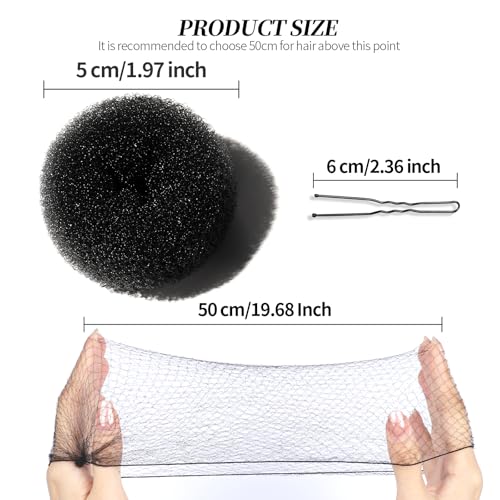 Donut Hair Bun Maker Set - 4 Medium Shapers, Hair Nets & Pins