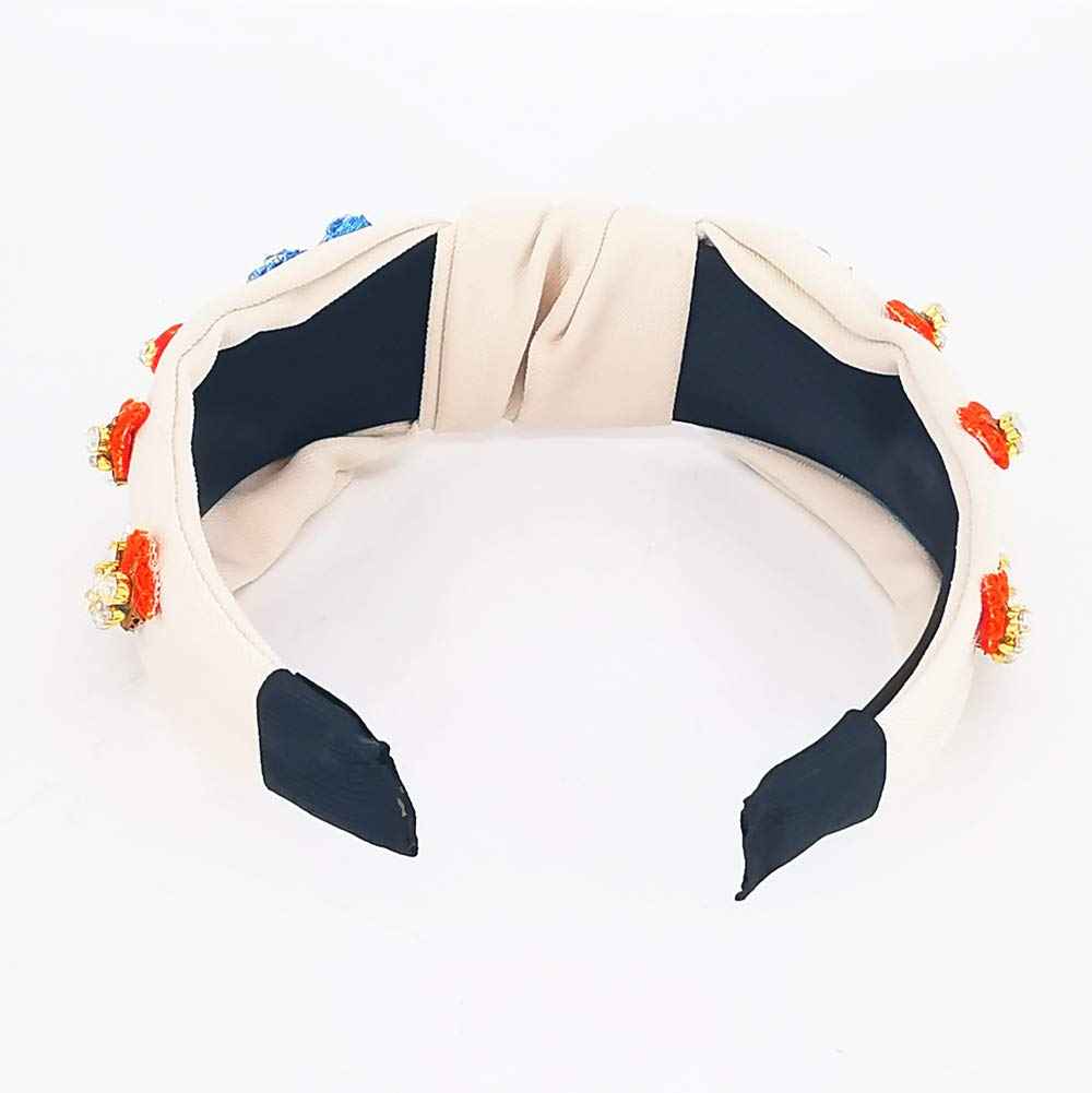 QTMY Rhinestone Crystal Headbands for Women,Hair Hoop Accessories Headwear Jewelry,522Beige