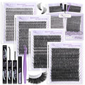 Lash Extension Kit 960Pcs D Curl Individual Lashes Kit Includes 4 styles of Lash Bond and Seal Remover and Tweezers (10-18MM-30+40+60+80D)
