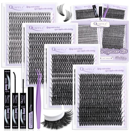 Lash Extension Kit 960Pcs D Curl Individual Lashes Kit Includes 4 styles of Lash Bond and Seal Remover and Tweezers (10-18MM-30+40+60+80D)