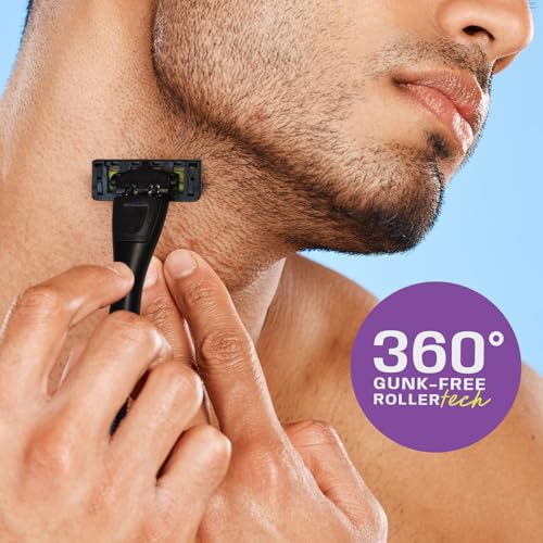 Anti-Clogging Razor Cartridge with Patented Dual Roller System ? Triple Blade, Easy-Rinse Design, 1 Handle 3 Refills ? YES! Your Epic Shave