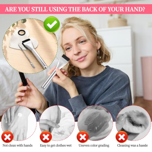Ouligay Makeup Mixing Palette Set with Foundation Brush & Spatula