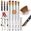 SAVILAND Kolinsky Acrylic Nail Brush Set: Size 6,8,10,12,14 Professional Manicure Brushes for Acrylic Powder Application, Extensions & 3D Nail Art Home Salon DIY