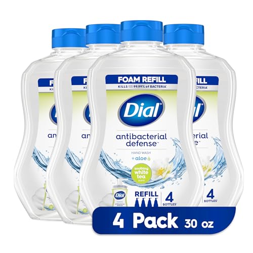 Dial Fragrance-Free Antibacterial Foaming Hand Soap Refill Pack of 4 - 30 oz