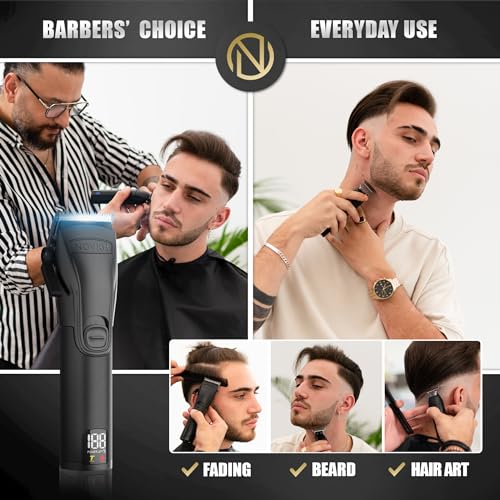 Novah Professional Cordless Hair Clippers for Men | Barber Kit
