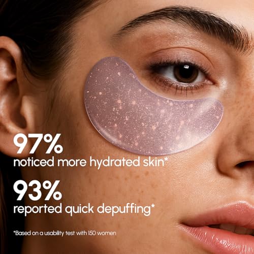 MAREE Violet Eye Gels - Marine Collagen Under Eye Patches for Puffy Eyes - Undereye Mask Patches for Women - Moisturizing Gel Eye Masks with Grape Water - Gel Pads