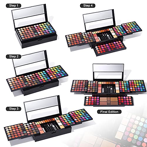 186-Piece All-in-One Makeup Kit with Eyeshadow Palette & Brushes