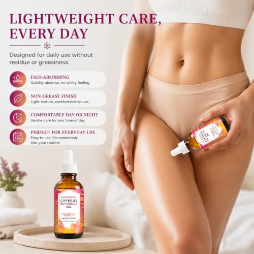 Cyperus Rotundus Hair Removal Oil for Reducing Regrowth & Smoothing Skin - 2 Fl Oz