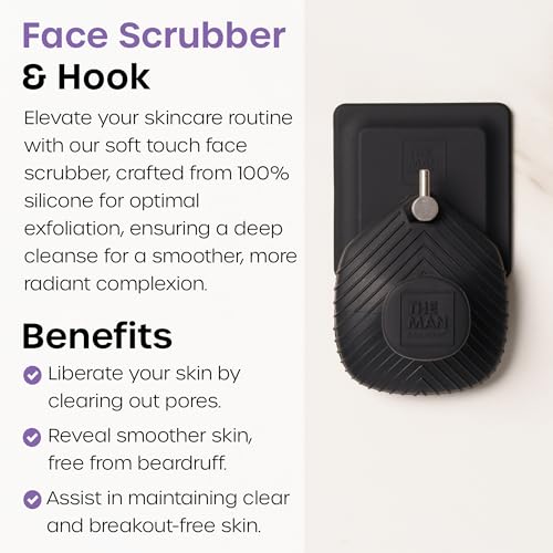 The Man Silicone Face Scrubber & Scalp Massager Brush with Hooks - Bundle