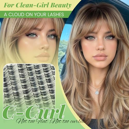 KEYYOU 0.02mm Natural Lash Clusters - 120 Pcs Wispy Extensions